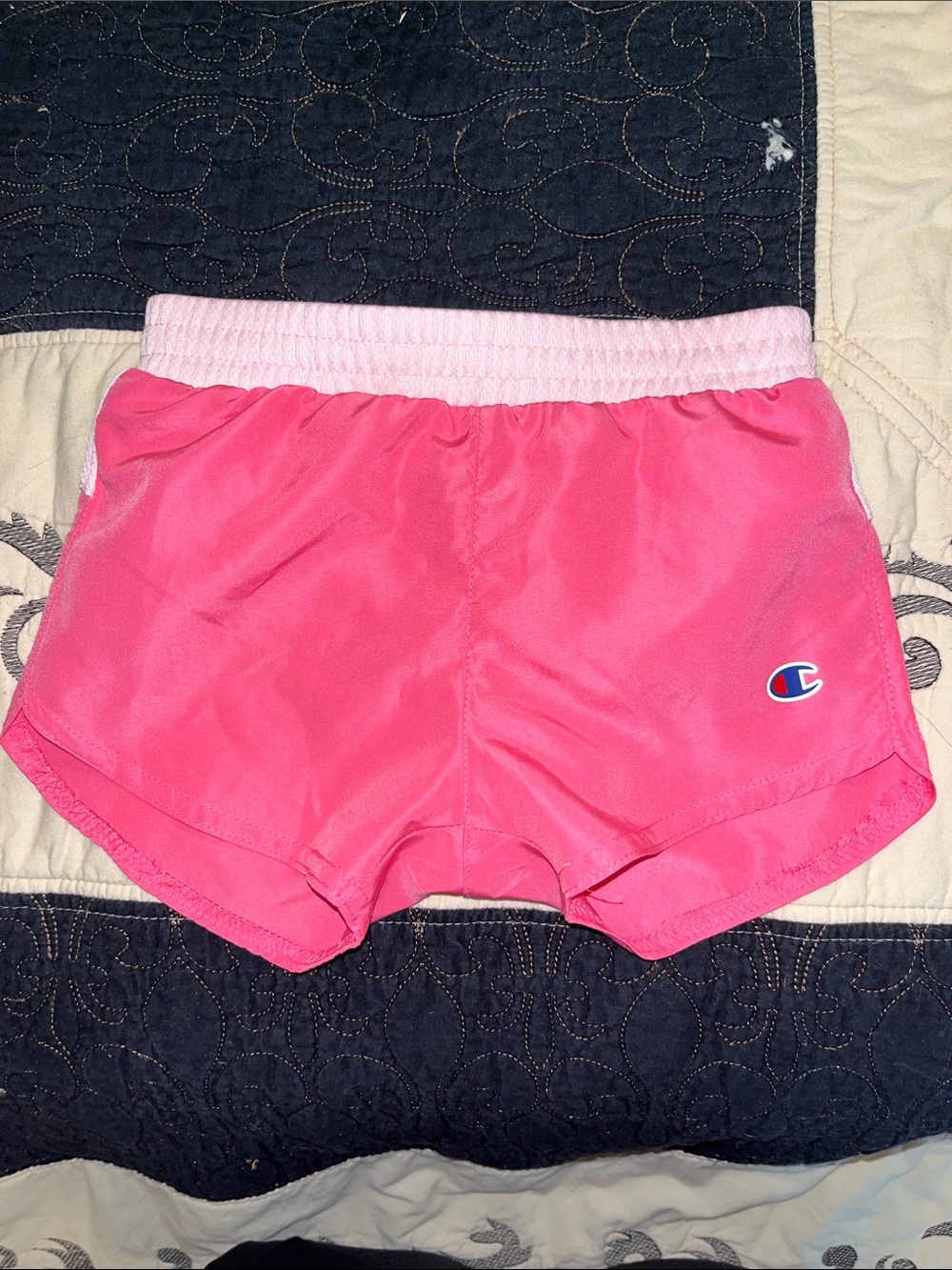 Champion Pink Two-Tone Girls' Athletic Shorts
